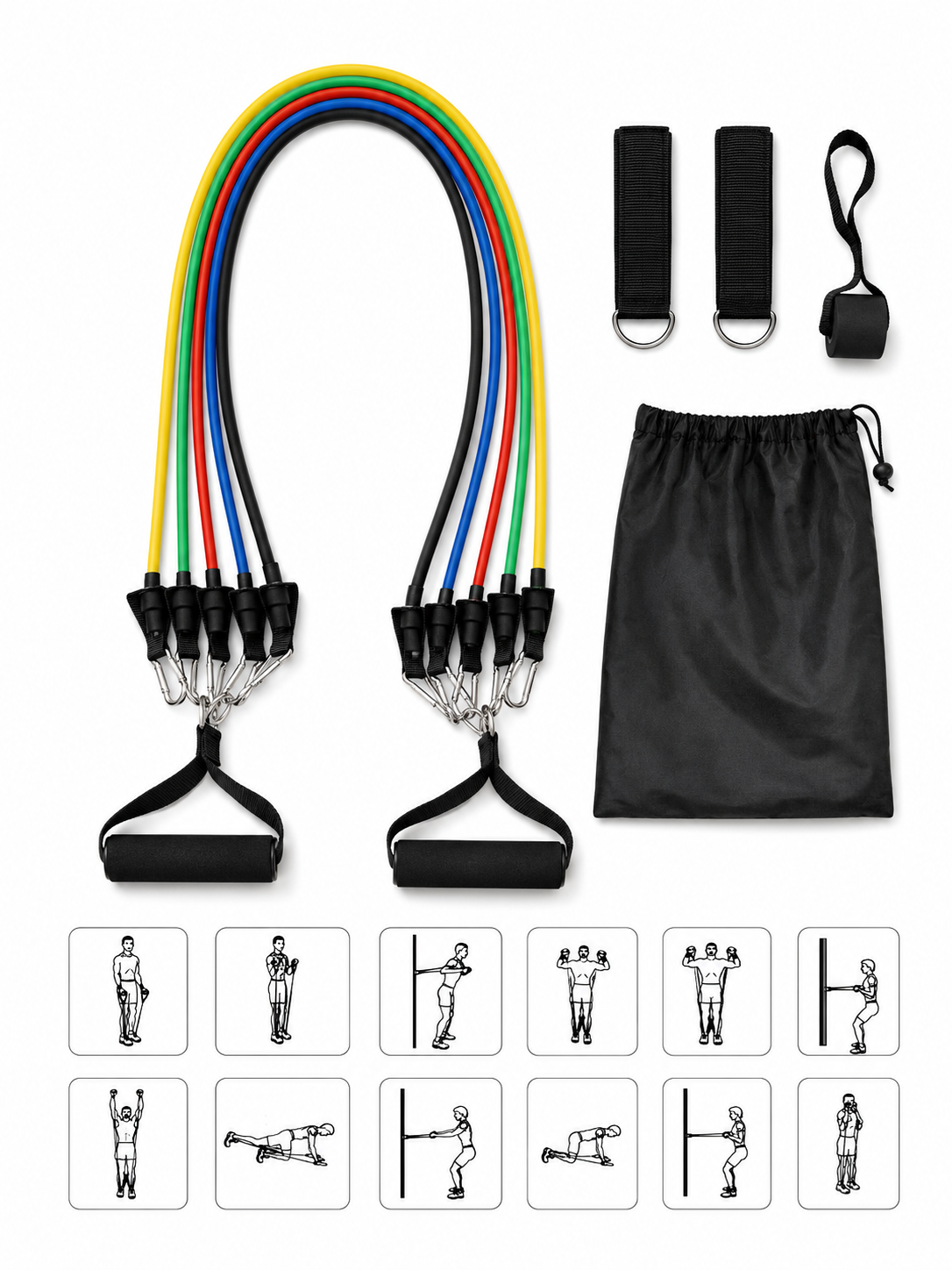 ChatGPT Image Jul 15, 2026, 04_17_21 PM مجموعة أحزمة المقاومة الرياضية – Resistance Bands Set
